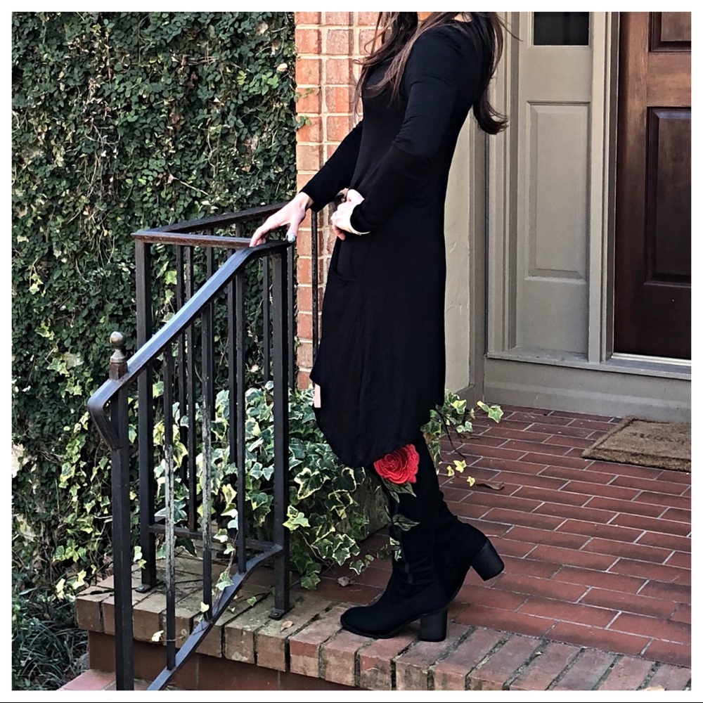 ✨LAST ONE✨Floral embroidered knee length boots - Picture 5 of 6